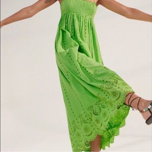 Zara Openwork Eyelet Embroidered Long Dress sz.S